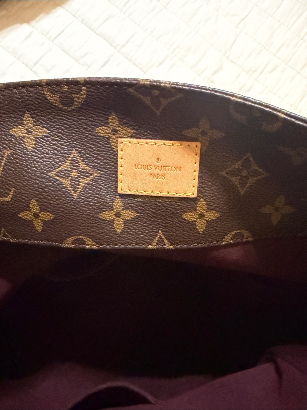 Louis Vuitton Monogram Canvas Handbag in Brown with Beige Tag - Picture 4 of 9